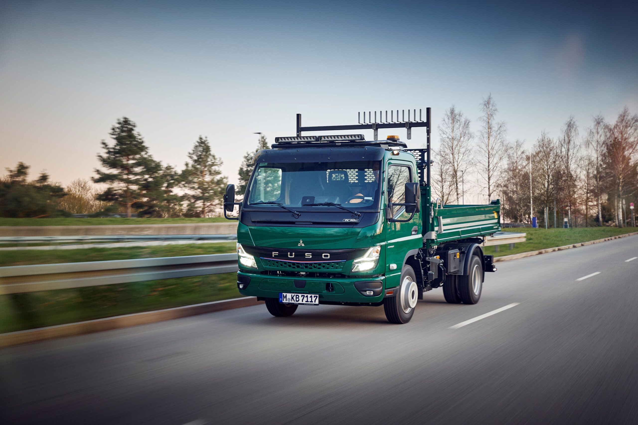 FUSO Next Generation eCanter three-way tipper at bauma 2025